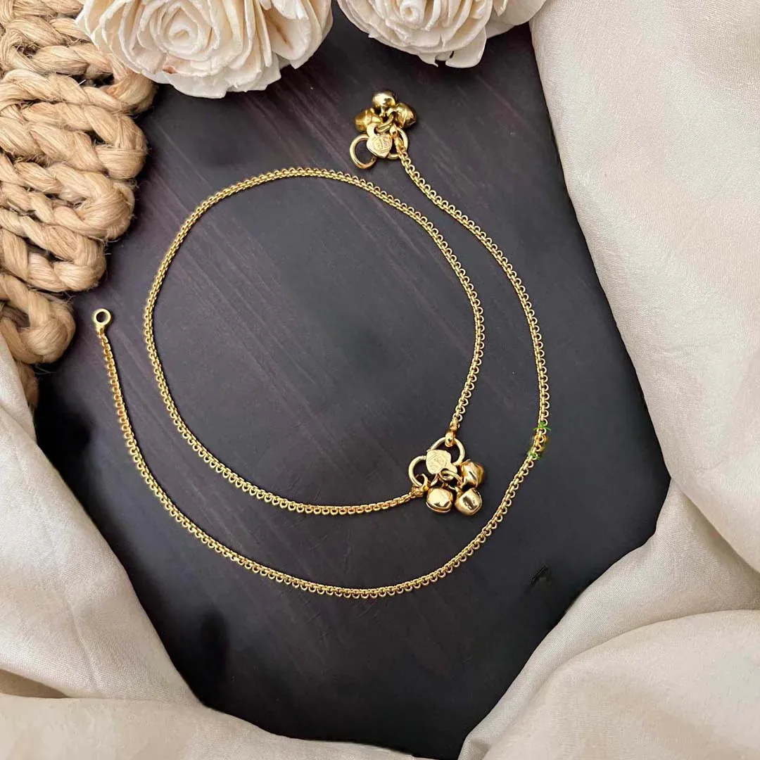 Golden Cascade Wave Style Anklets